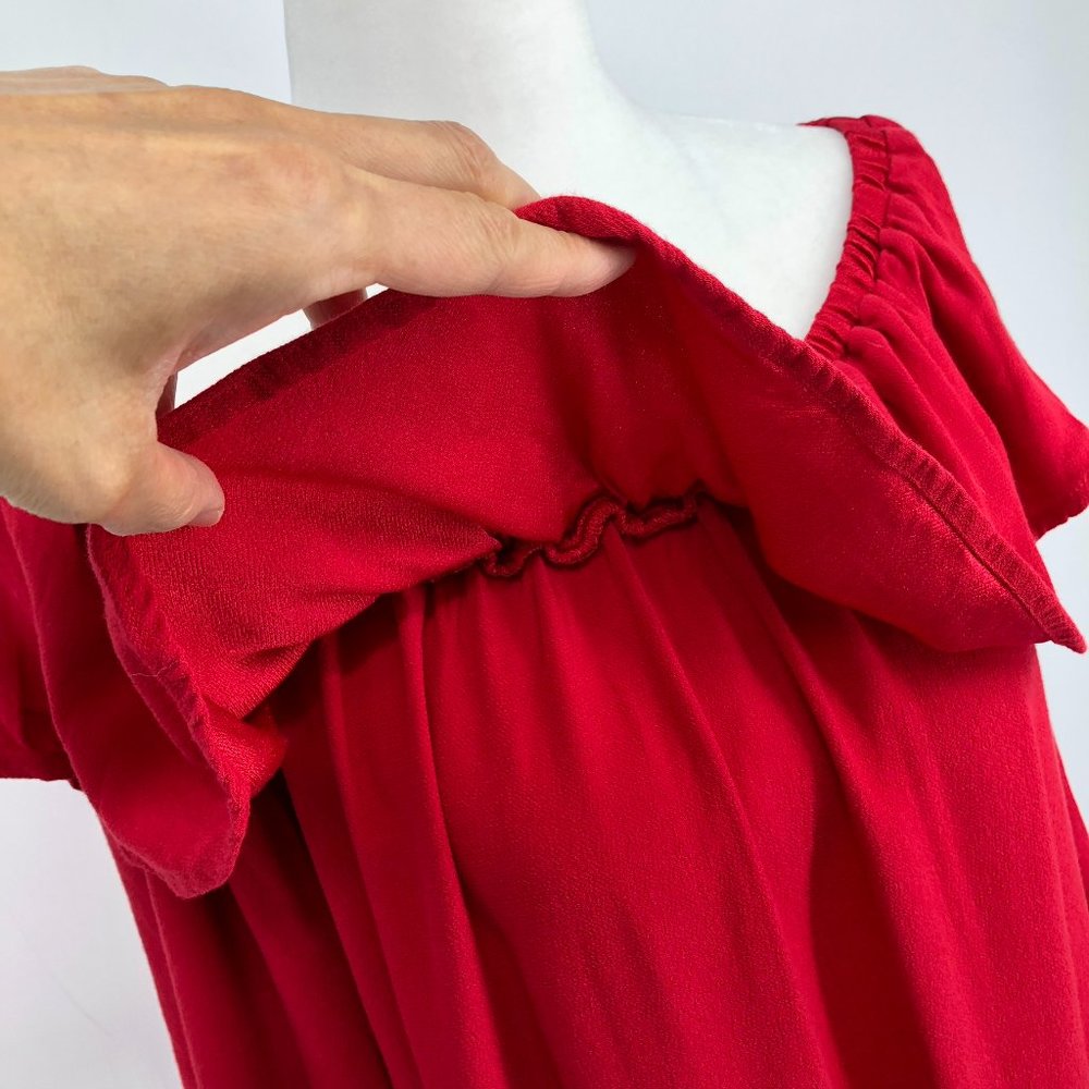 ba&sh Azar Off-the-Shoulder Ruffled red blouse size 3 - Picture 12 of 16